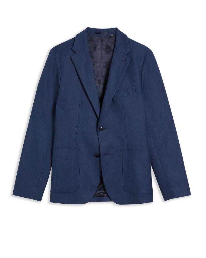 Blazer Ted Baker Slim Fit Linen Bleu Marine Homme | QPB-33939585